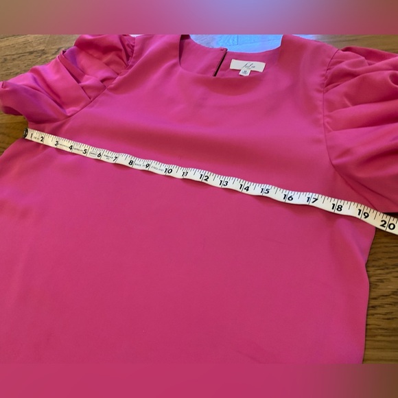 Crewneck short sleeve blouse pink size M - Picture 9 of 11